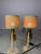 Table Lamps with Brass Structure and Straw Lampshades, 1970, Set of 2 For Sale - Image 3 of 18