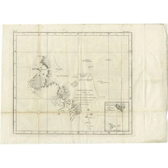 Antique Map of Kerguelens Island Coast by Cook, 1784 For Sale - Image 6 of 6