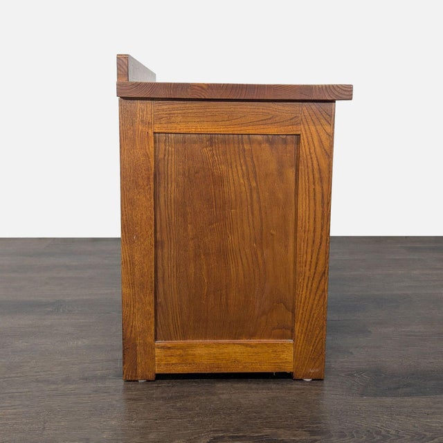Craftsman Style One Drawer Wood Nightstand With Open Shelf For Sale - Image 4 of 9