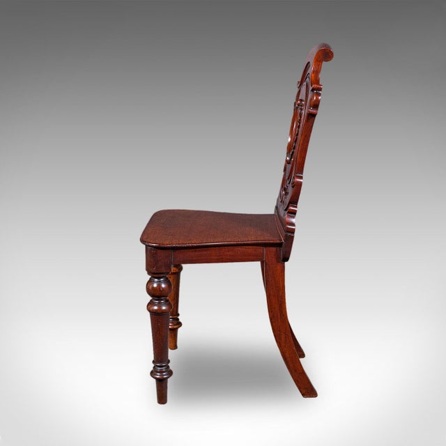 Victorian Antique Shield Back Hall Chair, Scottish, Walnut Reception Seat, Side, Victorian For Sale - Image 3 of 10