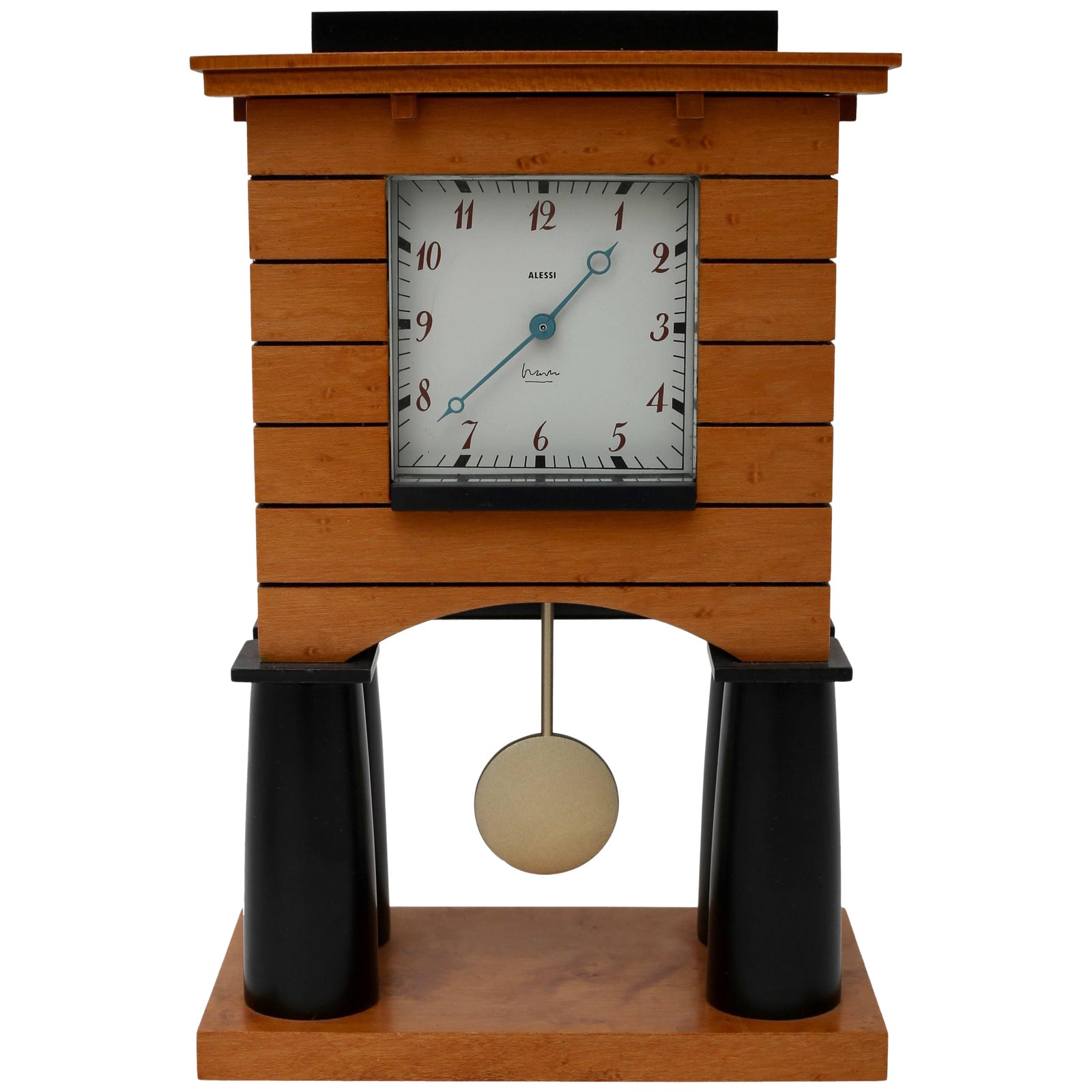 Postmodern Mantle Clock by Michael Graves for Alessi 1986 Maple Chairish