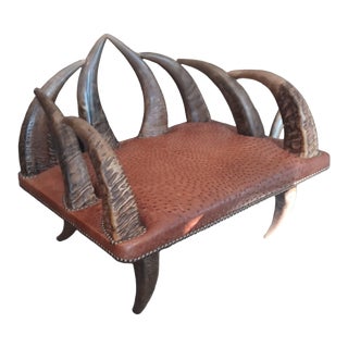 Mid 20th Century Vintage Horn and Ostrich Chair For Sale