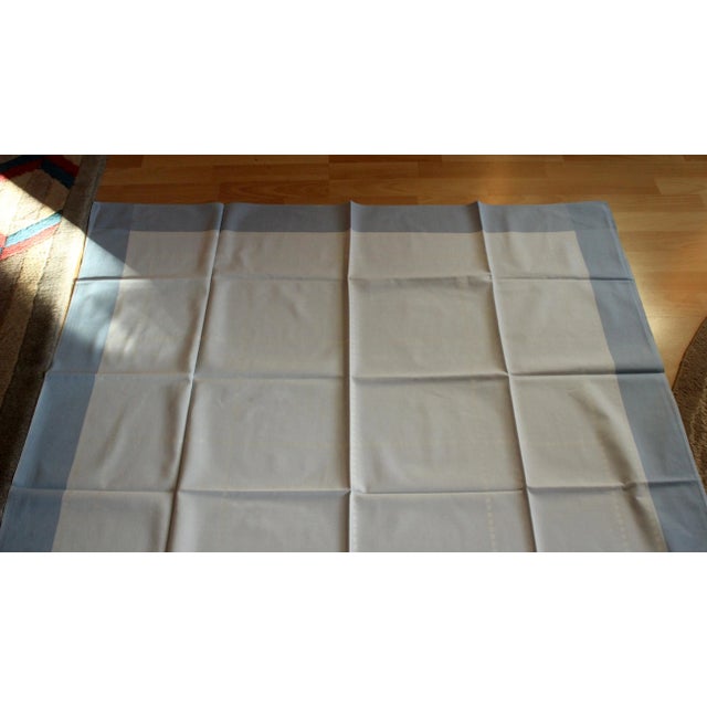 1960s 1960s Vintage - l Damask Cotton Tablecloth 49,2" X 59" For Sale - Image 5 of 6