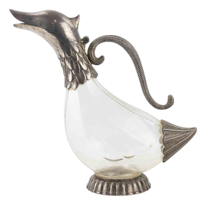 Vintage Silver Plated Duck Shaped Carafe by Silea, 1970s