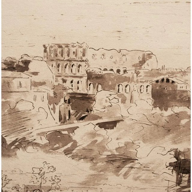 1959 After Jean-Baptiste-Camille Corot "The Colosseum", Vintage Monochrome Print For Sale - Image 4 of 12
