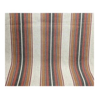 P Kaufmann "Yucatan Stripe" Russet Linen Blend Indoor/Outdoor Fabric-5 Yards For Sale