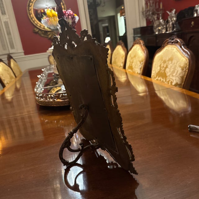 French Gilt Bronze Easel Vanity Mirror For Sale - Image 6 of 7