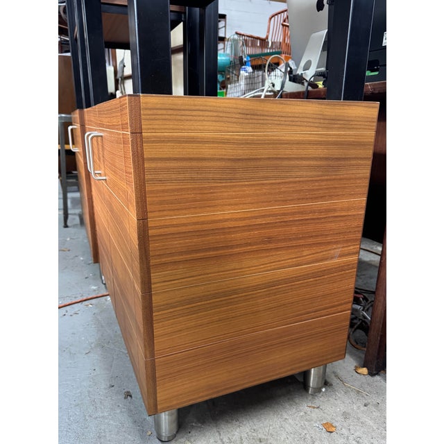 Late 20th Century Pair of Tall Industrial Style Executive Office Shelving Units For Sale - Image 4 of 14