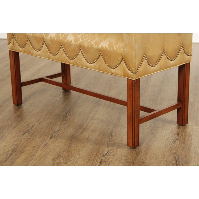 Wood Ethan Allen Chippendale Style Window Bench For Sale - Image 7 of 12