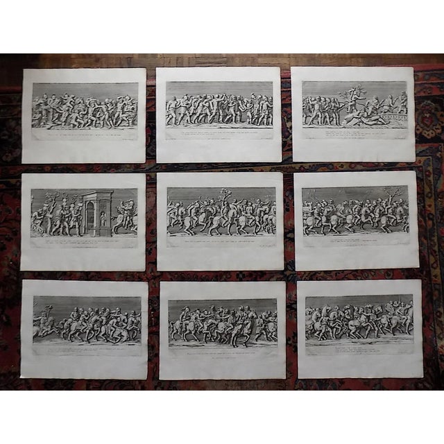 Antique 17th C. Large Folio Size Roman Triumphal Bas Relief Copperplate Engravings - Set of 9 For Sale - Image 13 of 13