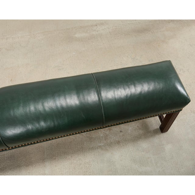 Elongated Georgian Style Mahogany Leather Footstool For Sale - Image 11 of 18
