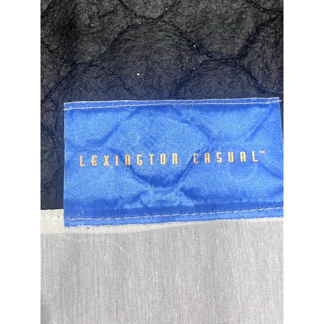 Pair of Large Wicker Wingback Chairs With Ottoman by Henry Link for Lexington Furniture 1972 For Sale - Image 11 of 12