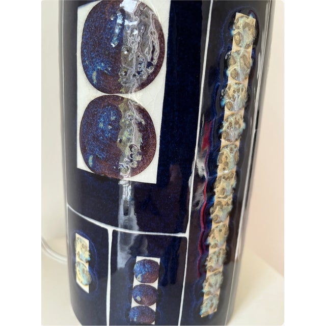 Mid-Century Modern Ceramic Tenera Royal 9 Table Lamp by Inge Liese Kofoed for Royal Copenhagen Fog & Morup, Denmark, 1970s For Sale - Image 3 of 8