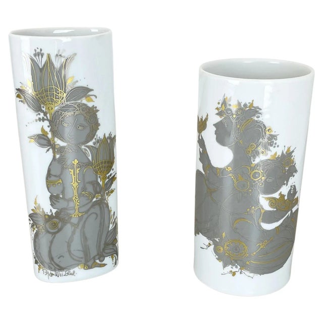 German Porcelain Vases by Björn Wiinblad for Rosenthal Studio,1970s, Set of 2 For Sale - Image 17 of 17