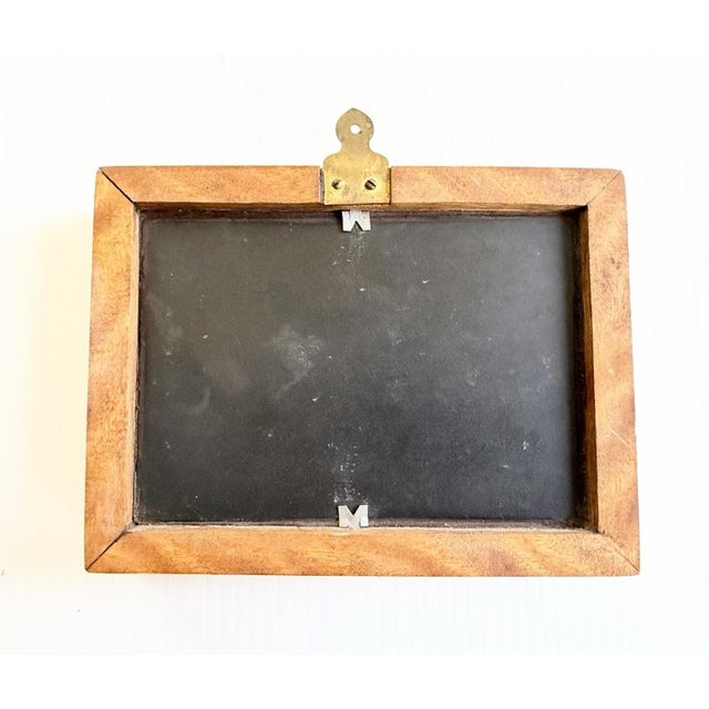 Vintage Inlaid Mother of Pearl Taj Mahal Plaque Wall Art, Deep Wood Frame 5.5x7” For Sale In Cleveland - Image 6 of 7