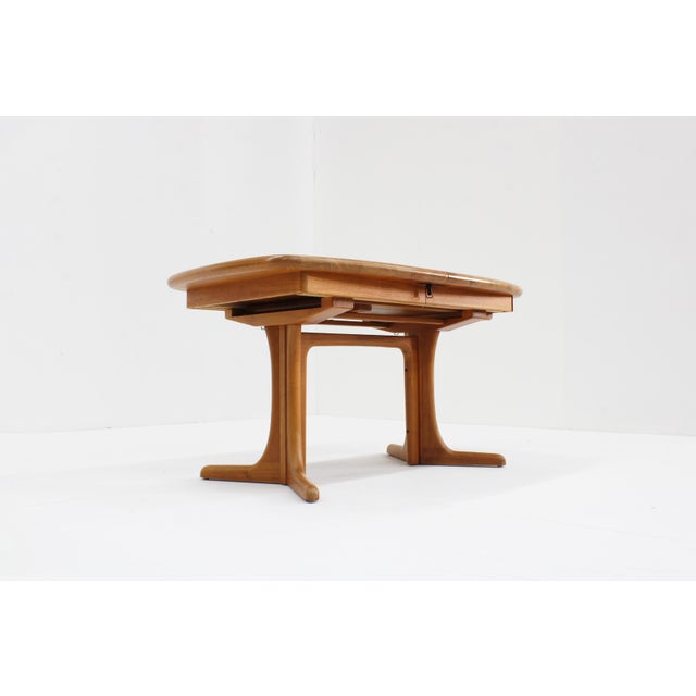 Brown Vintage Danish Oval Extendable Dining Table in Teak, 1960s For Sale - Image 8 of 10