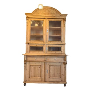 Gründerzeit Display Kitchen Credenza in Spruce, 1880s For Sale