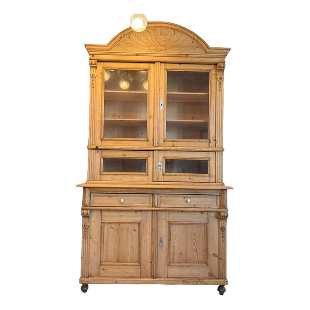 Gründerzeit Display Kitchen Credenza in Spruce, 1880s For Sale