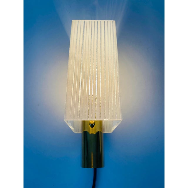 Brass Brass & Glass Sconces, 1960s, Germany - A Pair For Sale - Image 8 of 13