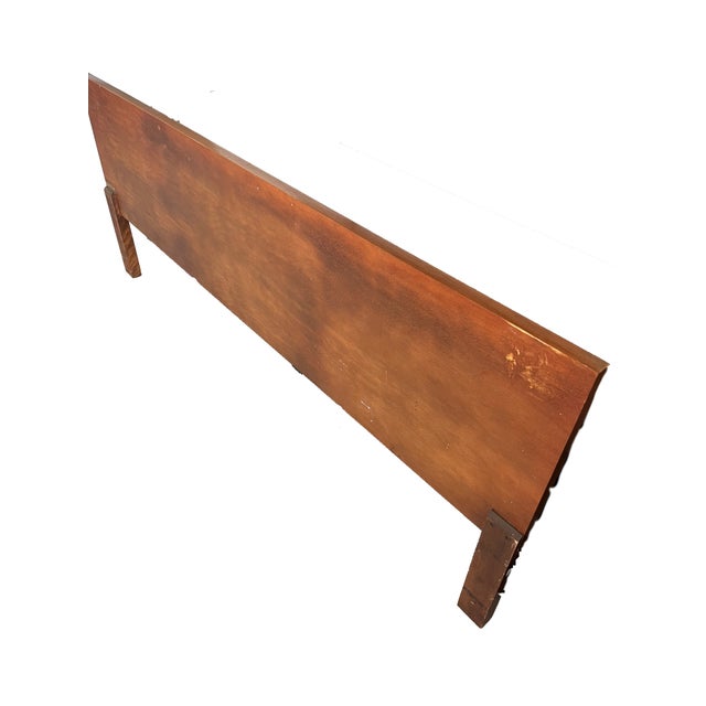 Vintage George Nelson for Herman Miller Thin Edge King Walnut Headboard For Sale - Image 12 of 12
