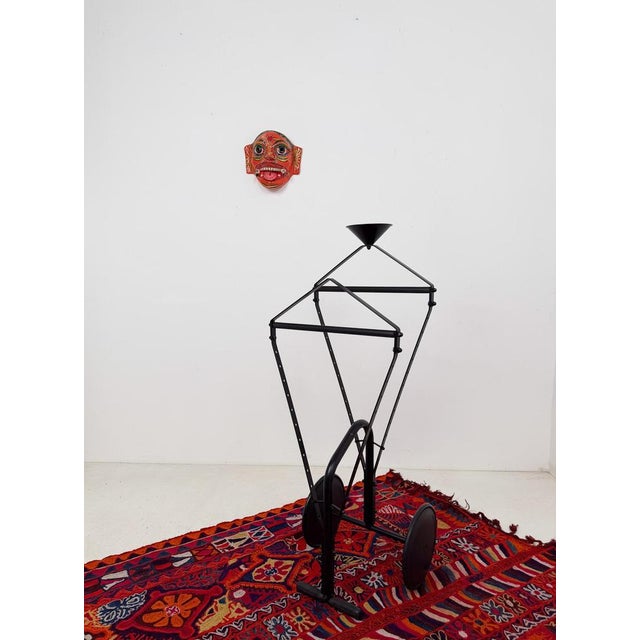 Postmodern Italian Postmodern Valet Stand on Wheels in Enameled Iron, 1980s For Sale - Image 3 of 18