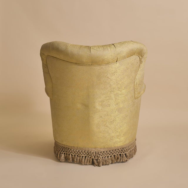 20th Century Italian Yellow Tufted Club Armchair - 2 Available For Sale In Chicago - Image 6 of 11