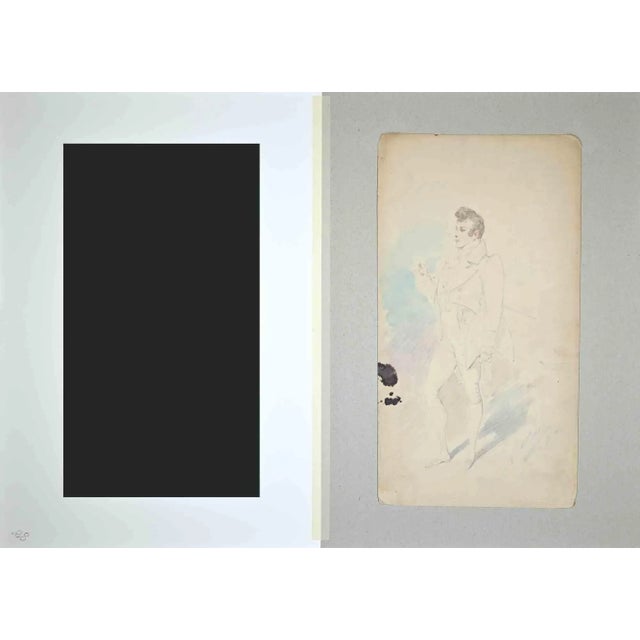 Theatrical Costume is an original pencil, pastel and watercolor drawing realized by Alfredo Edel in 1895. Good condition,...