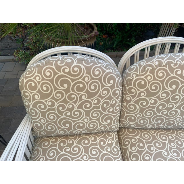 White Vintage Rattan Cottage Sofa For Sale - Image 8 of 12