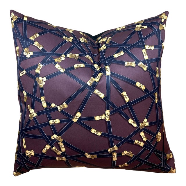 Hermès Très Kelly Vintage Silk Scarf Pillow Chairish