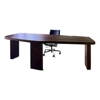 Contemporary Large Sculptural Desk in Mahogany For Sale