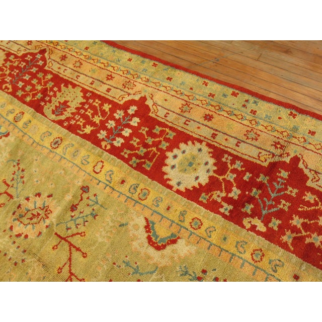 Zabihi Collection Oversize Antique Turkish Oushak Rug For Sale - Image 4 of 12