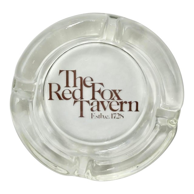 Vintage Red Fox Inn Tavern Middleburg Va Glass Ashtray For Sale