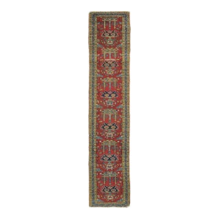 Antique Heriz Runner in Red With Polychromatic Classic Medallions - Rug & Kilim For Sale