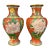Mid Twentieth Century Handmade Cloisonné Vases With Floral and Butterfly Motif For Sale