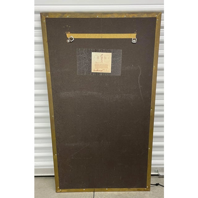 1960s La Barge Polished Brass Frame Glass Beveled Mirror For Sale - Image 9 of 11