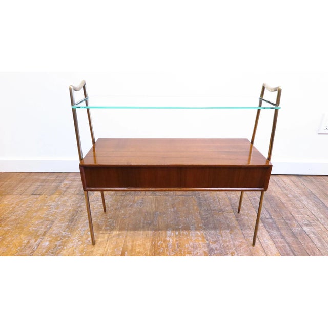 Brown Italian Tiered Side Table For Sale - Image 8 of 13