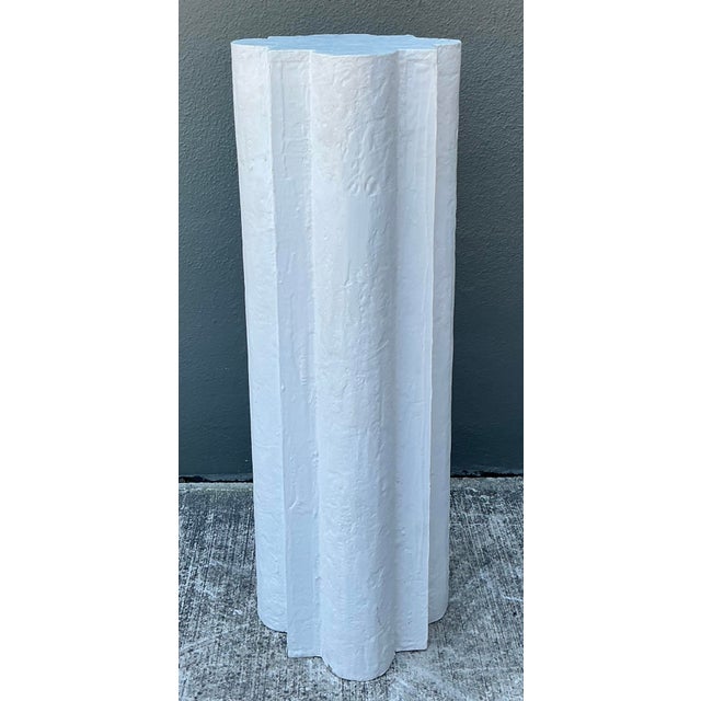 Contemporary Vintage Plaster Clover Leaf Pedestal For Sale - Image 3 of 12