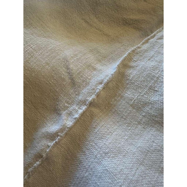Early 21st Century Antique French Linen Sheet Red Monogram Cross Stitch Soft Linen Sheet Lh Initials Rustic Trousseau Linen Circa 1900 For Sale - Image 5 of 12