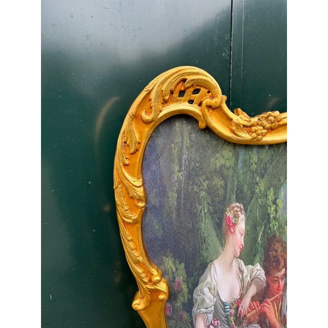 1960 Louis XVI Gold Beech Room Divider Screen - 2 Panels For Sale - Image 16 of 18