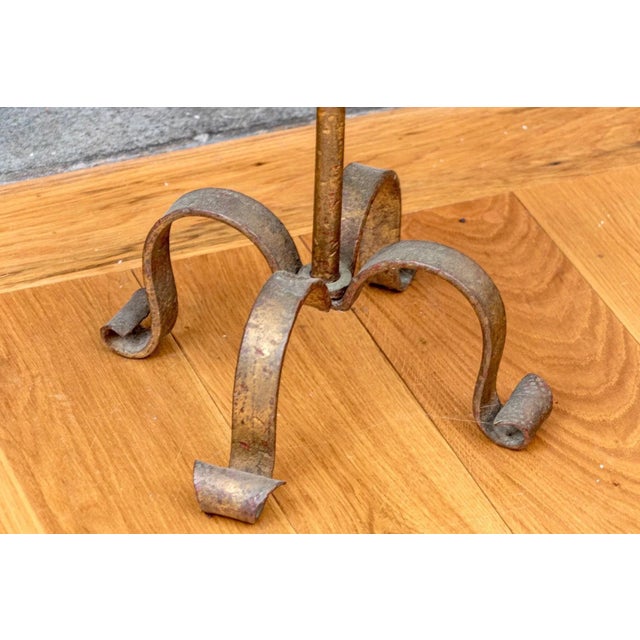 Antique Gilt Iron Floor Candle Stand For Sale - Image 9 of 9