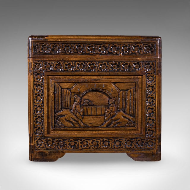 Vintage Art Deco Blanket Chest, Oriental, Camphorwood Linen Trunk, Home Storage For Sale - Image 6 of 12