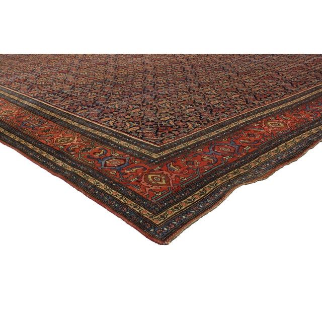 76785 Antique Persian Bijar Rug, 13'00 x 22'08. The Infinite Garden: A Late19th Century Persian Bijar Masterpiece of...