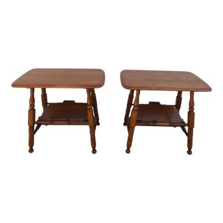 Rock Maple Colonial Side Tables - Sprague & Carleton For Sale