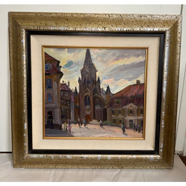 Mid-Century Modern Gachegov, Church in Riga (Latvia), Russian Painting, 1961 For Sale - Image 3 of 12