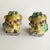 Antique Chinese Foo Dog / Guardian Lion Mustard and Green Figurines - a Pair For Sale - Image 10 of 12