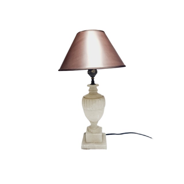 Art Deco Alabaster Bedside Lamp, Belgium, 1950s For Sale - Image 11 of 13