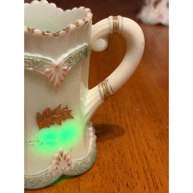 Early 20th Century Northwood Glass Company Custard Glass Table Set - Set of 3 For Sale - Image 12 of 18