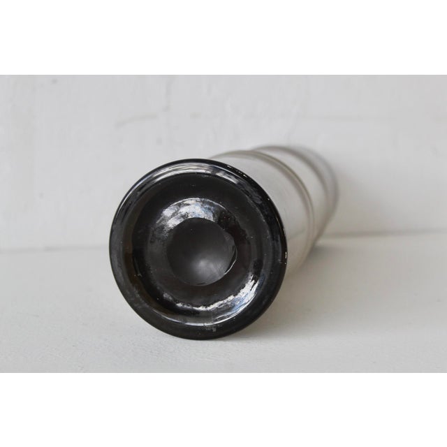 Scandinavian Style Handcrafted Modern Faux Bamboo Gray Glass Vase For Sale In Miami - Image 6 of 14