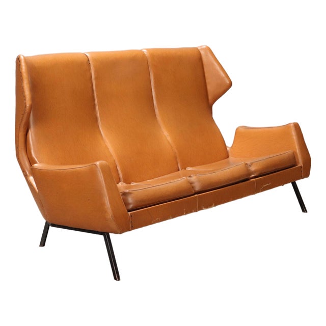 Vintage Leatherette 3-Seater Sofa, Italy, 1960s For Sale