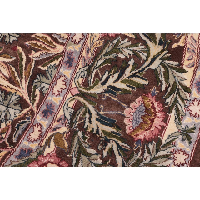 Floral 1990's Pak-Persian Brown/Gray Wool Round Rug - 8'0'' X 8'4'' For Sale In New York - Image 6 of 9